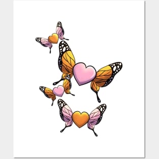 Butterfly Hearts Posters and Art